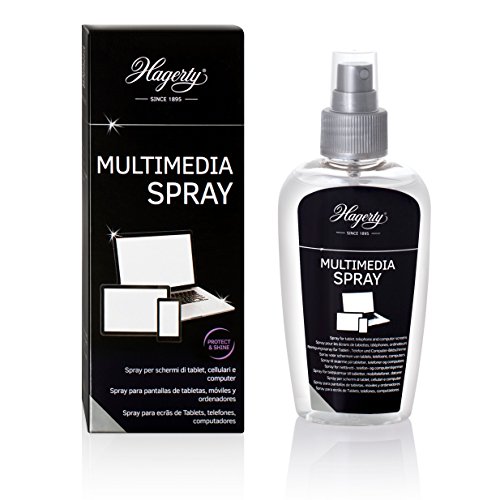Hagerty Multimedia Spray 125 Ml I Efficace Detergente Schermi Per Smartphone Tablet Computer Laptop I Spray Detergente Antistatico Per La Pulizia E La