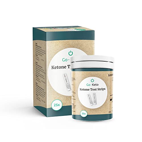 Go-Keto Chetone Strisce Reattive 25 Pezzi | Adatto Per Go-Keto E Gk Dual Meters | Controllo Regolare Del Chetone, A Casa E In Viaggio
