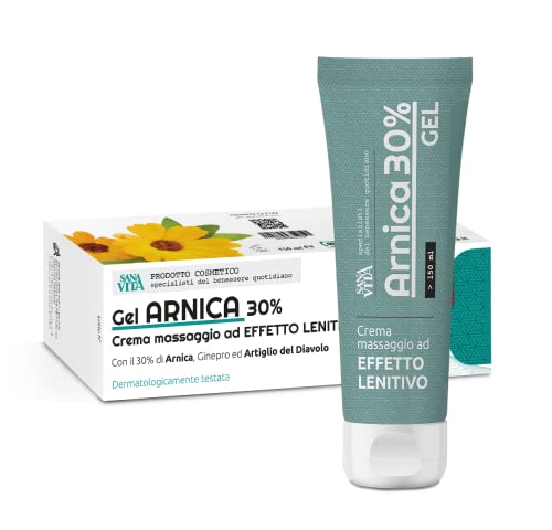 Sanavita Arnica Gel Forte 30%, Azione Lenitiva, Made In Italy Per Muscoli E Articolazioni. Artiglio Del Diavolo. Dermatologicamente Testata - 150Ml