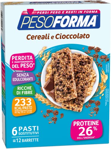 Pesoforma Barrette Cereali Croccanti E Cioccolato, Pasti Sostitutivi Dimagranti, Ricco In Proteine, 12 X 31 G