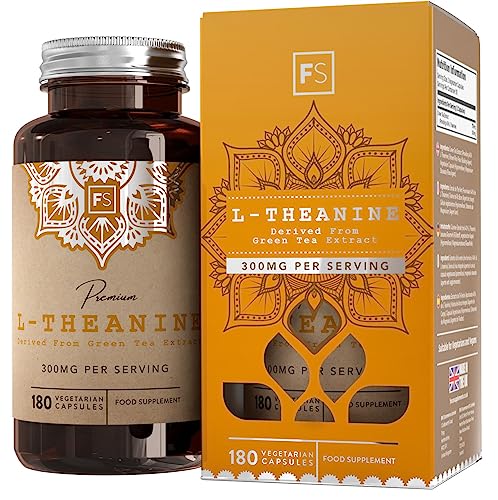 Fs Teanina | 180 Capsule Di L Teanina Da Tè Verde - 300Mg Di L Theanine Per Dose | L-Teanina Ad Alta Potenza | Non-Ogm, Senza Glutine E Allergeni | Pr