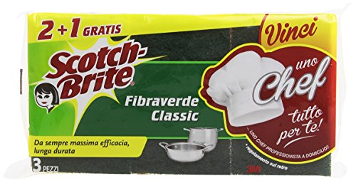 Scotch Brite - Spugna Fibraverde Classic - 5 Confezioni Da 3 Spugne [15 Spugne]