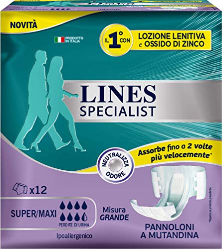 Lines Specialist Pannolone A Mutandina Grande, 12 Pezzi