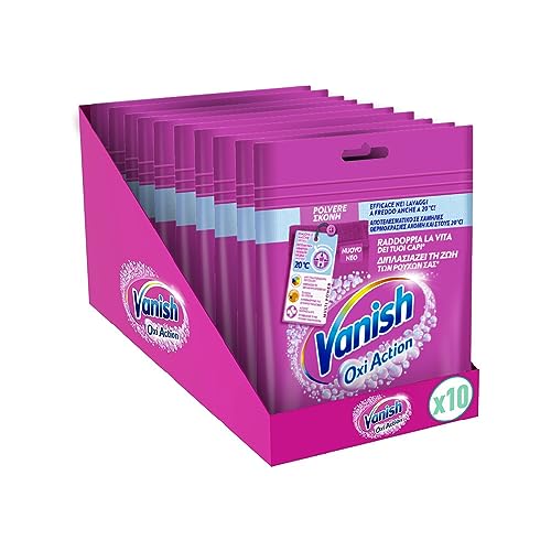 Vanish Polvere Rosa, Smacchiatore Per Capi Colorati In Polvere, 10 Confezioni Da 300 G Di Smacchiatore Per Bucato, Additivo Lavatrice Multiazione Senz