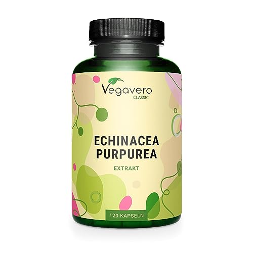 Echinacea Vegavero® | 5800 Mg (8:1) | 4% Di Polifenoli | Echinacea Purpurea Dall’Europa | Integratore Per Difese Immunitarie Adulti | 120 Capsule (4 M