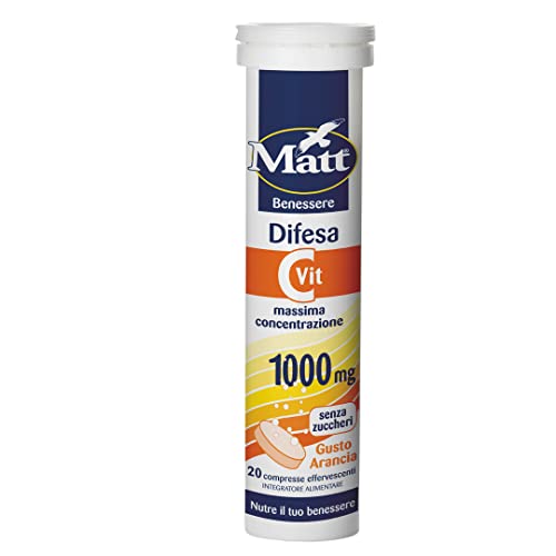 Matt, Vitamina C Difesa, Integratore Alimentare Utile Per La Riduzione Di Stanchezza, Contribuisce Alla Normale Funzione Del Sistema Immunitario, Conf