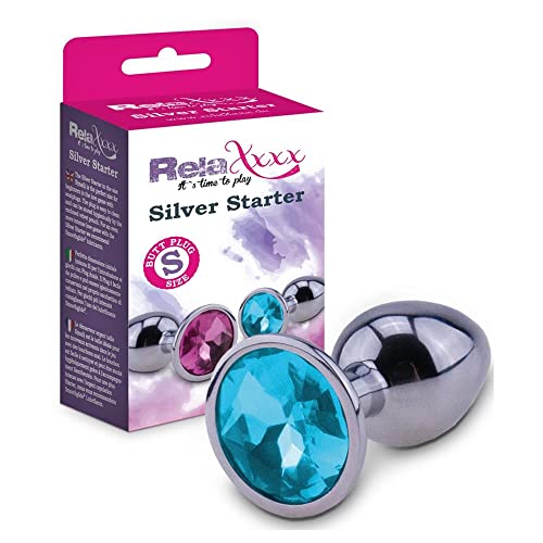 Relaxxxx Silver Starter Butt Plug Blue Small - 200 G