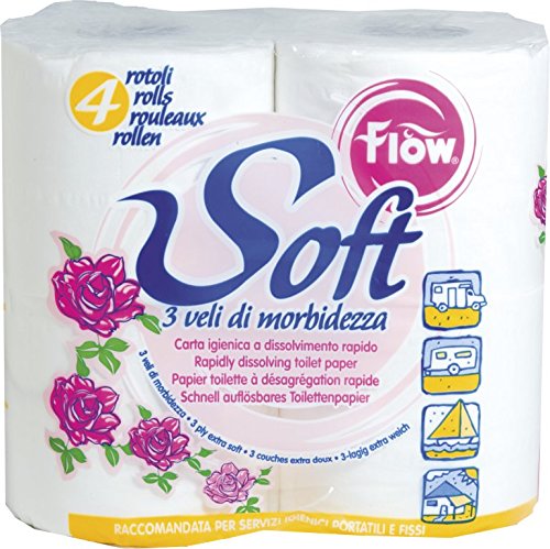 Soft Carta Igienica Con 3 Veli, Confezione Da 4 Rotoli