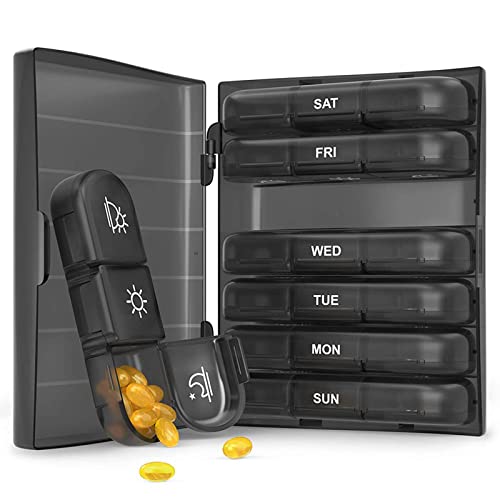 Scatola Medicamento Per 7 Giorni - 3 Scomparti - Portapillole - Portapillole - Porta Tablet - Dispenser Settimanale Scatola Per Medicinali Con Design 
