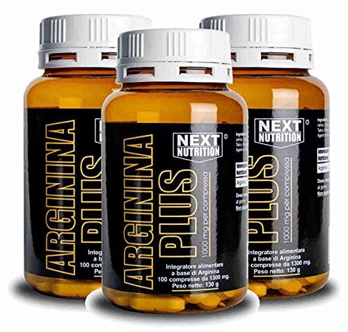 Arginina 1000 Mg 3 Confezioni Da 100 Compresse 130 Gr 1000 Mg Per Compressa | Amminoacido Essenziale - Incrementa La Crescita Muscolare E La Forza | I
