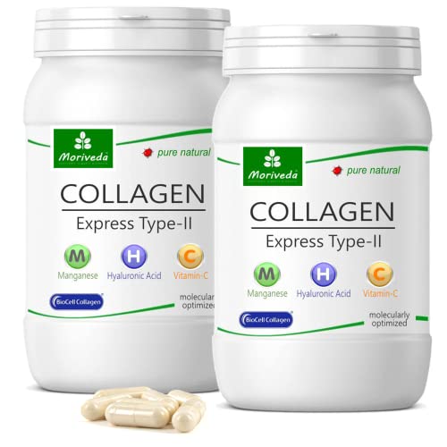 Capsule Collagen Express Con Collagene Biocellulare Di Tipo Ii - 2 Mesi Di Fornitura - Acido Ialuronico, Condroitina Solfato, Vitamina C E Manganese -