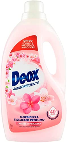 Deox - Ammorbidente Lavatrice, 40 Lavaggi, Capi Morbidi E Profumati, Con Tecnologia Antiodore, Fragranza Carezze Di Primavera, 2000Ml X 1 Confezione