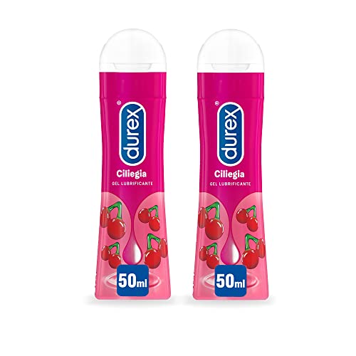 Durex Gel Cherry 50Ml X2, Gel Lubrificante Intimo Sessuale, Aromatizzato Alla Ciliegia, 100 Ml (Pack Of 2)