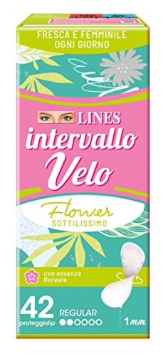 Lines Intervallo Velo Flower, Confezione Da 42 Proteggislip