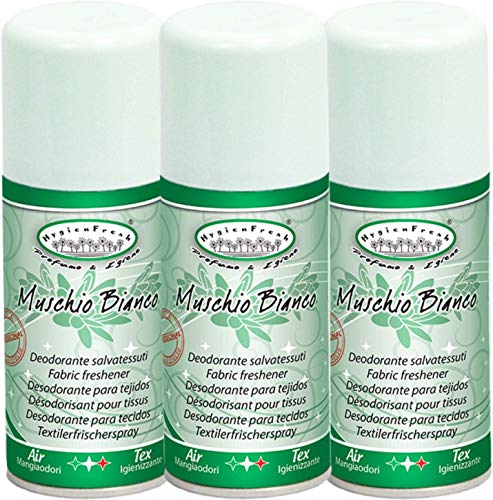 Hygienfresh Muschio Bianco - Spray Deodorante Professionale Tessuti Ambiente Auto Cassetti Igienizzante Scarpe Armadio Profumo Hotel Palestra Accessor