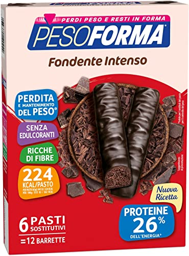 Pesoforma Barrette Fondente Intenso, Pasto Sostitutivo Proteico, Barrette Per Il Controllo Del Peso, Barrette Proteiche Per Restare In Forma, Solo 224