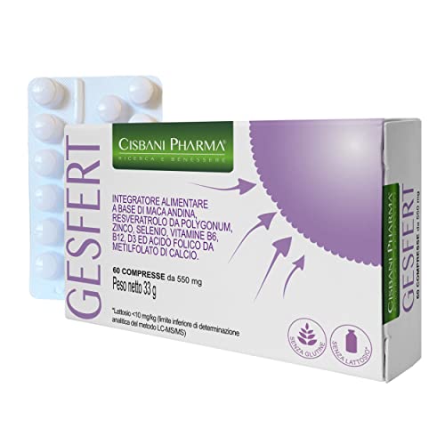 Gesfert, Integratore A Base Di Acido Folico, Maca Andina, Zinco, Selenio, Resveratrolo E Vitamina B6, B12 E D3. Integratori Fertilità Femminile. Acido