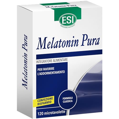 Esi - Melatonin Pura, Integratore Alimentare Di Melatonina, Favorisce Il Sonno, Senza Glutine E Vegan, 120 Microtavolette