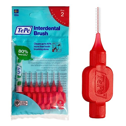 Tepe Scovolini Interdentali Originali, Misura Iso 2 (Filo 0,5 Mm), Rosso, 8 Pezzi X Confezione