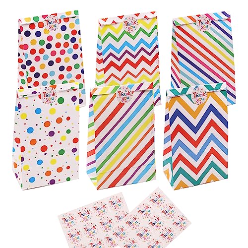 Sacchetti Regalo 24Pz Sacchettini Compleanno Bambini,Buste Regalo Sacchetti Di Carta Per Caramelle Adesivi Pacchetti Regalo Piccoli Sacchetti Per Rega