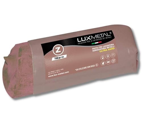 Lux Metal Pasta Abrasiva Lucidante Marrone Ultra Hard 700 Gr Pre Lucidatura Alluminio Cera Per Lucidare Acciaio Inox Sgrossatura Metalli Leva Rimuovi