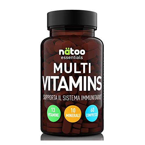 Nätoo Multi Vitamins - Integratore Con 13 Vitamine E 11 Minerali - Supporto Sistema Immunitario - 60 Compresse