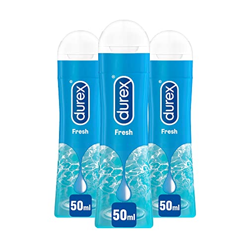 Durex Gel Fresh 50Ml X3, Gel Lubrificante Sessuale Intimo, A Base D'Acqua, Effetto Rinfrescante, 150 Ml, 3 Confezioni
