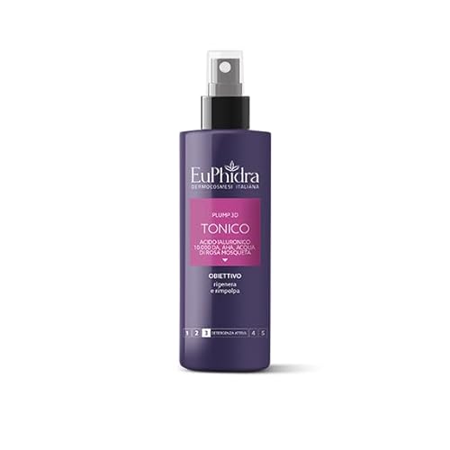 Euphidra Tonico Viso Protocollo Plump 3D Con Acido Ialuronico10.000 Da-Aha-Acqua Di Rosa Mosqueta Rigenera E Ripolpa Dall'Interno