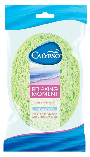 Calypso Relaxing Moment, Spugna Vegetale Con Cotone E Lino, Morbida E Delicata, Confezione Da Pezzo, Colori Assortiti Pastello