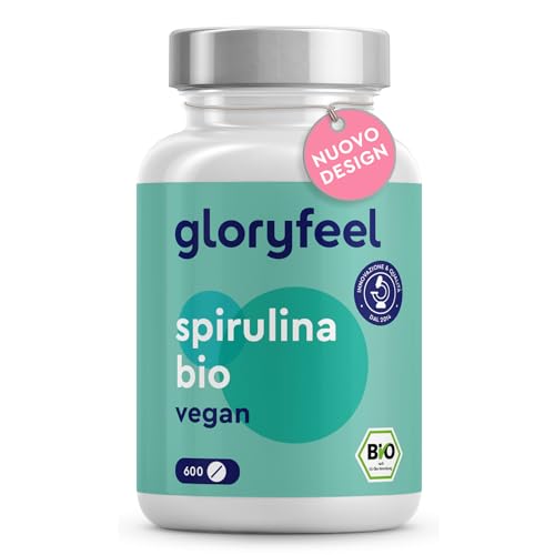 Spirulina Bio, 600 Compresse, Alto Dosaggio 3000Mg, Con 26% Di Ficocianina, Alga Spirulina Biologica, Ricostituente Naturale + Energia + Sistema Immun
