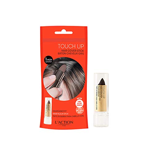 L'Action Paris Hair Cover Stick, Covers Grey And Discoloured Roots, Washes Out, Black
