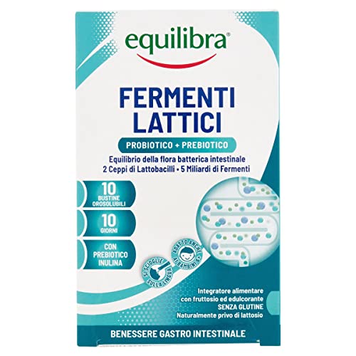 Equilibra Integratori Alimentari, Fermenti Lattici, 5 Miliardi U.F.C., Integratore A Base Di Fermenti Lattici Ad Azione Probiotica, Con Inulina, Equil
