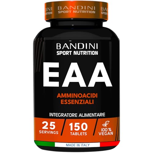 Bandini® Eaa Aminoacidi Essenziali 1300Mg |150 Compresse | Complesso 9 Amminoacidi Essenziali Intra Pre Post Workout - Essential Amino Da Fermentazion