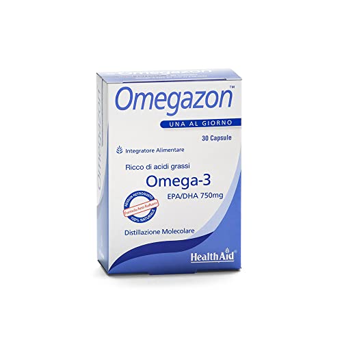 Healthaid Integratore Omega 3 1250Mg - Nuova Formula Entericare® Con Olio Di Pesce (Fish Oil) E Vitamina E, 30 Omega 3 Capsule Softgel - Omegazon