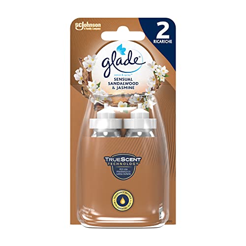 Glade Sense & Spray Doppia Ricarica, Deodorante Per Ambienti Con Sensore Di Movimento, Fragranza Sandalo Bali E Gelsomino, Confezione Da 2 Ricariche,