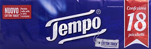 Tempo - Fazzoletti Di Cotone, Morbidi Sulla Pelle E Ultra Resistenti - 18 Pacchetti