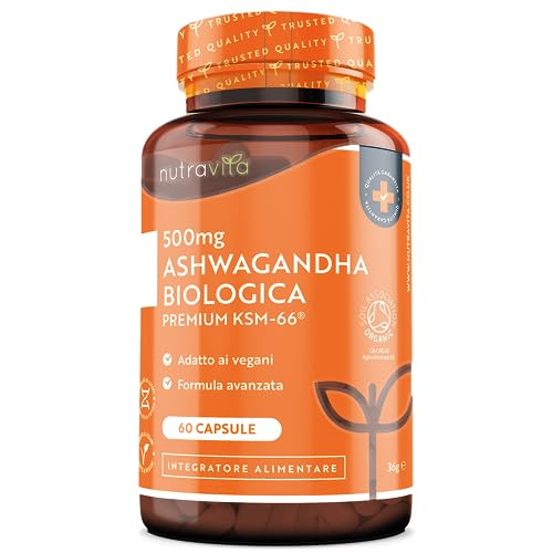 Ashwagandha Bio 500Mg - Integratore Vegano Naturale Di Withania Somnifera (Ginseng Indiano) Capsula- Rimedio Erboristico Ayurveda - Prodotto Da Nutrav