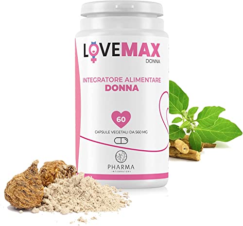 Lovemax Integratore Sessuale Donna Per Il Desiderio Femminile - Ashwagandha Ksm-66, Maca, Damiana - 60 Capsule