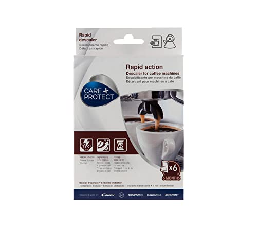 Care + Protect Decalcificante Per Macchina Da Caffè E Bollitori, Universale, Elimina Calcare E Residui Di Caffè E Tè, 6 Buste Monodose In Polvere