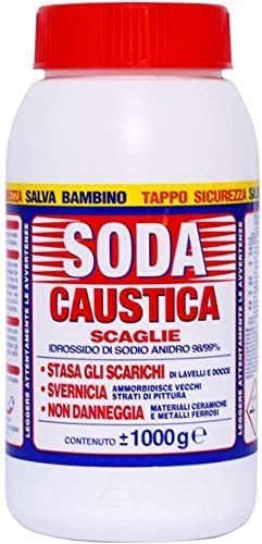 3 Pezzi Soda Caustica A Scaglie 98/99% Svernicia-Stasa Gli Scarichi Lavelli E Docce - 1 Kg [ Totale 3 Kg ]