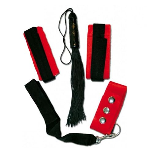 25253 Lover'S Prisoner Kit Con Frusta Manico Pene + Polsiere + Collare