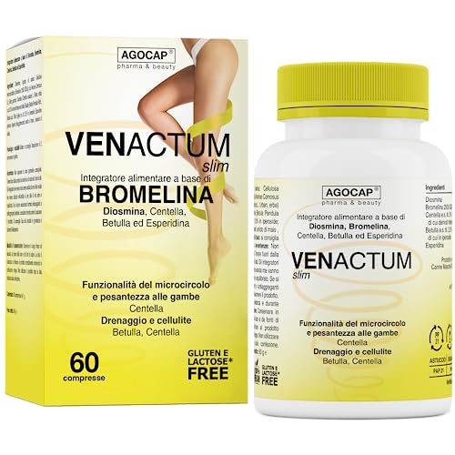 Integratori Circolazione Gambe E Drenante, Venactum Slim | 60 Compresse Con Diosmina, Esperidina, Bromelina, Centella Asiatica E Betulla |