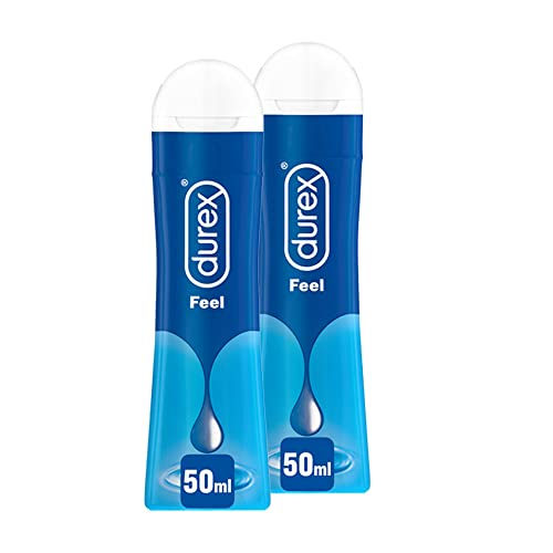 Durex Gel Feel 50Ml X2, Gel Lubrificante Intimo Sessuale, A Base Acquosa, 100 Ml
