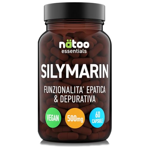 Nätoo Cardo Mariano Fegato - Integratore Detox A Base Di Silimarina Estratta Da Cardo Mariano - 60 Capsule Da 500Mg L'Una - Il Depurativo Fegato Per E