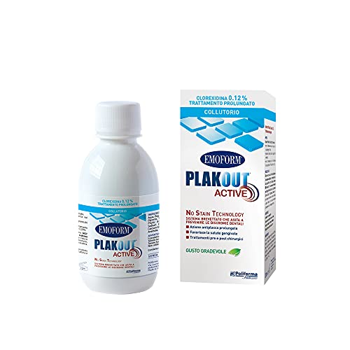 Polifarma Emoform Plak Out Active Collutorio 0,12% Clorexidina - 200 Ml, Menta