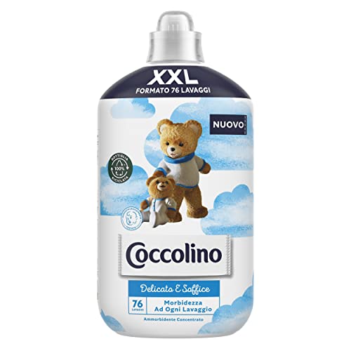 Coccolino Ammorbidente Concentrato Delicato E Soffice, Ammorbidente Lavatrice Ipoallergenico E Dermatologicamente Testato, Formato Xxl Fino A 76 Lavag