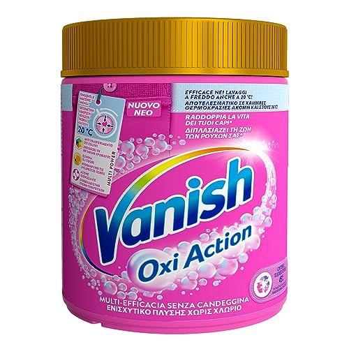 Vanish Oxi Action Multipower Polvere Rosa, Smacchiatore Per Capi Colorati, 1 Confezione Da 500 G Di Smacchiatore Per Bucato, Additivo Lavatrice Multia