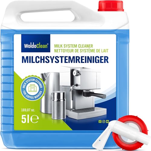 Detergente Per Sistemi A Latte Woldoclean 5 Litri Per Schiumatoi E Sistemi A Latte - Incl. Beccuccio Di Erogazione