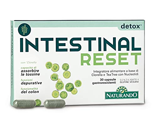 Naturando Intestinal Reset 30 Capsule. Integratore Alimentare Per Il Benessere Dell'Intestino Con Clorella E Tea Tree Oil