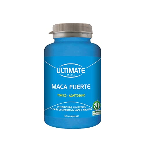 Ultimate Italia - Maca Fuerte - 60 Cpr - Tonico Adattogeno A Base Di Maca Peruviana E Arginina Per Aumentare Energia E Vitalità - 100% Naturale